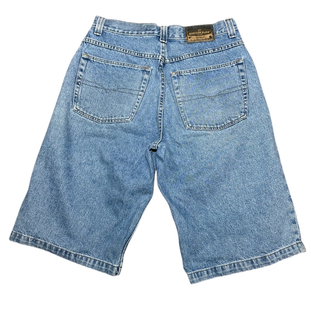 Vintage Anchor Blue Men’s BeyondBaggy Jean Shorts 33 Waist Y2K Light Stonewash - Picture 2 of 4